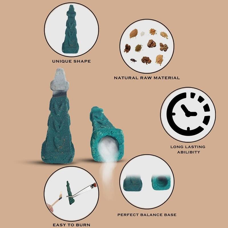 Aakriti Natural Waterfall Backflow Cones for Meditation, Aromatherapy - 100 pcs