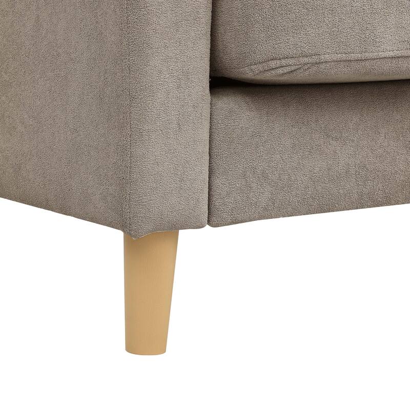 Modern Minimalist 2-Seater Sofa with sturdy wooden legs,plush backrest and armrest cushions