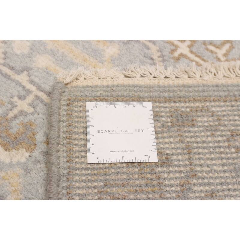 ECARPETGALLERY Hand-knotted Royal Oushak Grey Wool Rug - 2'7 x 7'9