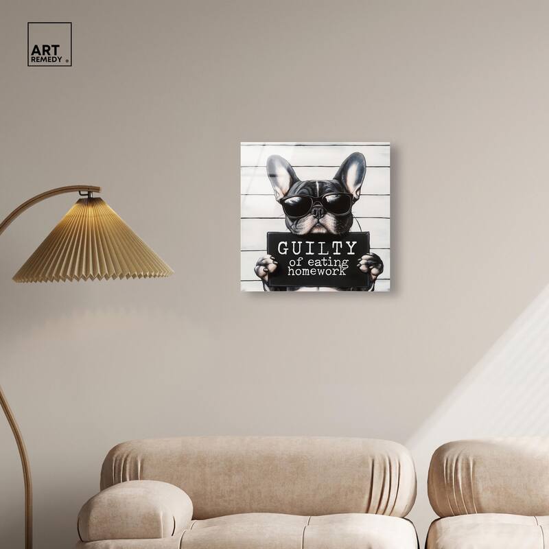 Guilty of Eating Homework Acrylic by Art Remedy, Ready to Hang