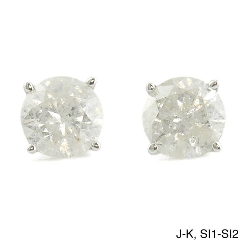Auriya Platinum 1 1/2ctw Round Diamond Stud Earrings Clarity-enhanced - J-K, SI1-SI2