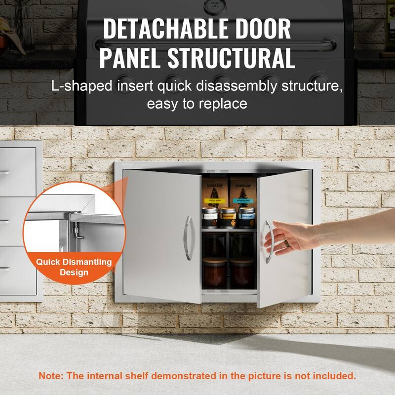 VEVOR Stainless Steel Outdoor Kitchen Access Door, 30W x 21H Inch