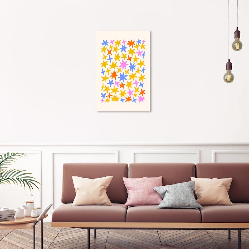 Wynwood Studio Canvas Astronomy and Space The Stars Poster Yellow and Mustard Modern & Contemporary Wall Art Canvas Print