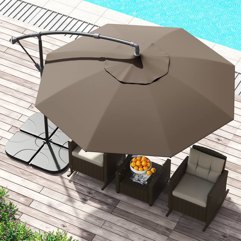 Corvus Vera 10-foot Offset Cantilever Hanging Canopy Patio Umbrella