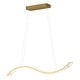 preview thumbnail 8 of 8, Edgewater 1L LED Gold Brass Contemporary Crystal Linear Chandelier Island Pendant Light Fixture - 37.5-in W x 5-in H x 4.25-in D