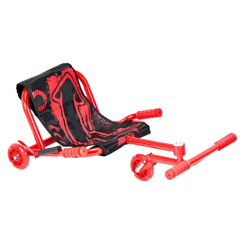 Ride on Scooter Zig-Zag Motion Drift Cart with Comfortable Handle and Steel Frame Ideal for Kids - 37.8” x 17.3” x 11.2”