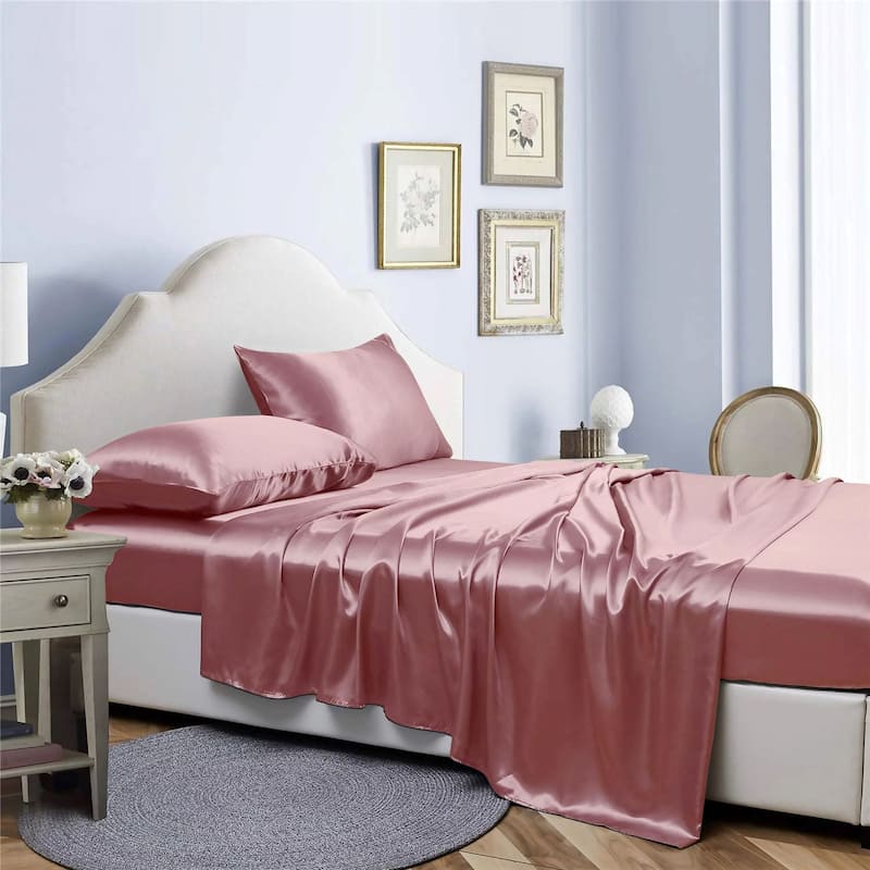 Bibb Home Silky Satin 4 Piece sheet set