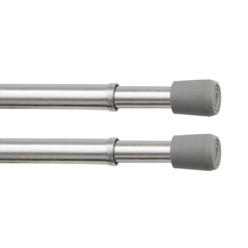 Kenney Fast Fit No Tools 7/16" Spring Tension Rod, 2-Pack - 28-48" - Chrome