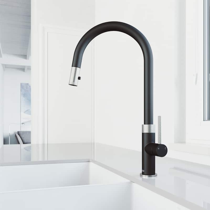 VIGO Bristol 19" H Single Handle Pull-Down Sprayer Kitchen Faucet