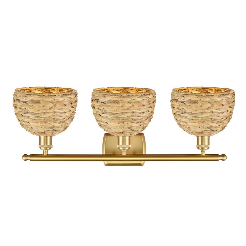 Innovations Lighting 516-3W-12-28 Woven Rattan Vanity Woven Rattan 3