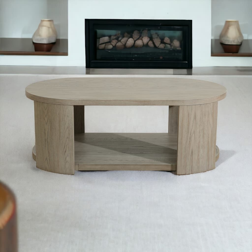 KISRAIS Wood Coffee Table for Living Room