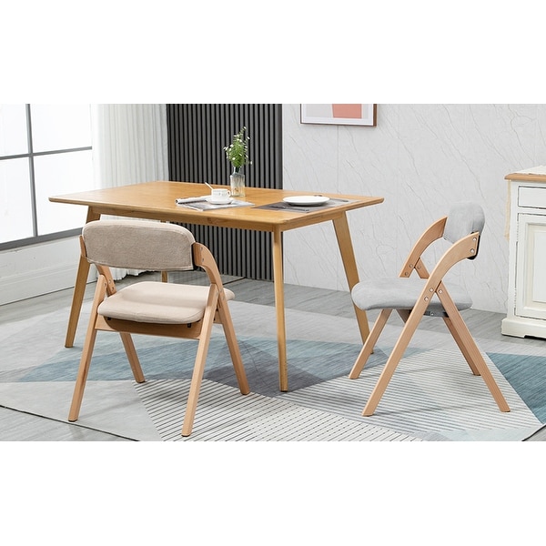 Wooden Stackable Dining Folding Chairs with Padded Seats Set of 2 On Sale Bed Bath Beyond 36678930