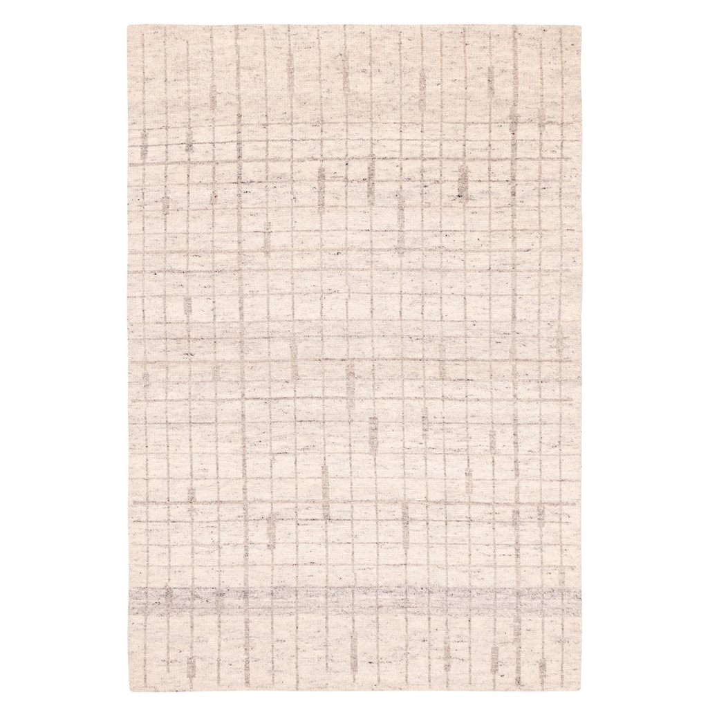 ECARPETGALLERY Hand-knotted Tangier Light Grey Wool Rug - 5'1 x 7'10