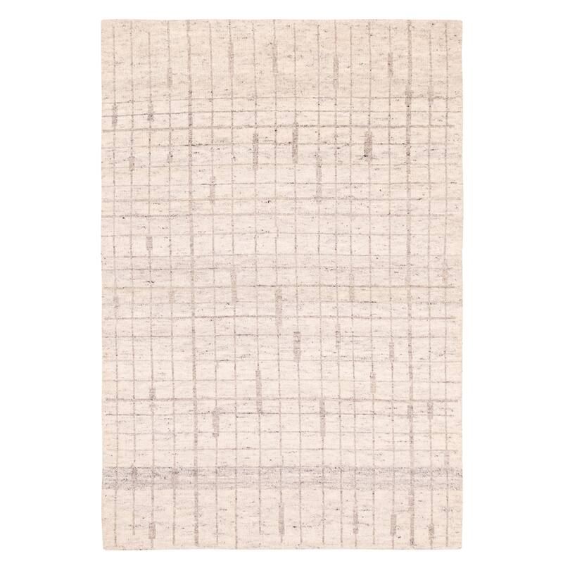 ECARPETGALLERY Hand-knotted Tangier Light Grey Wool Rug - 5'1 x 7'10