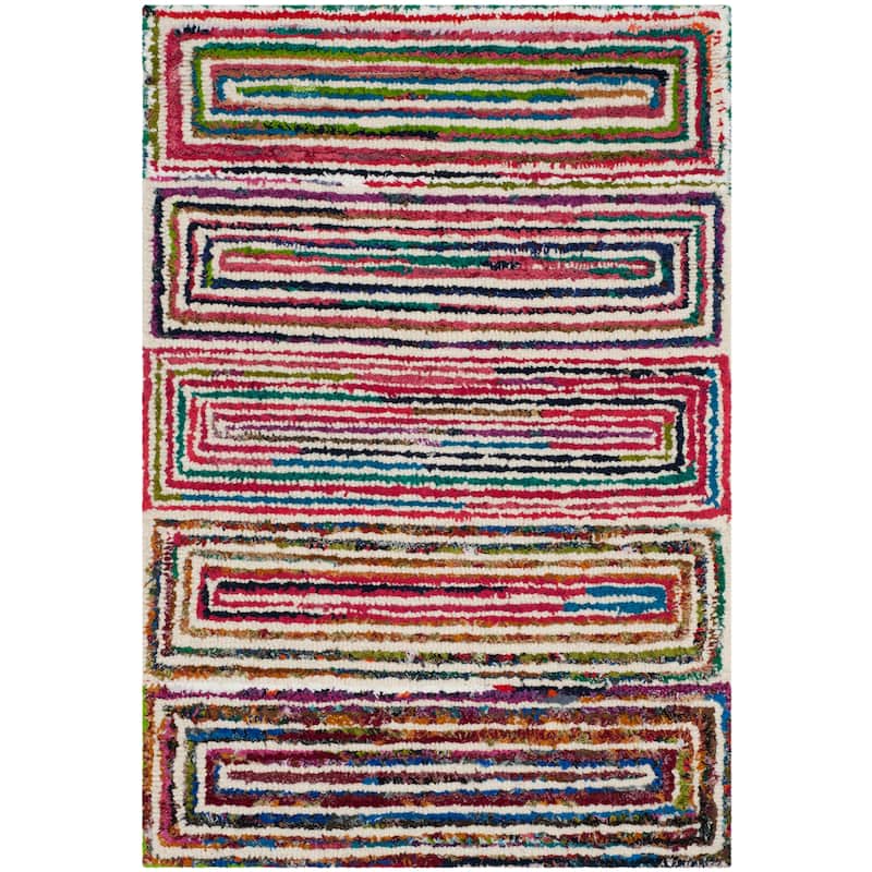 SAFAVIEH Handmade Nantucket Wibke Contemporary Cotton Rug - 2' x 3' - Ivory
