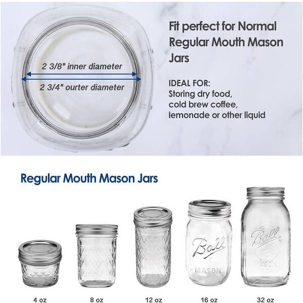 Wide Mouth Mason Jar Lids Airtight Leak-Proof Seal  Storage Caps Vacuum Design
