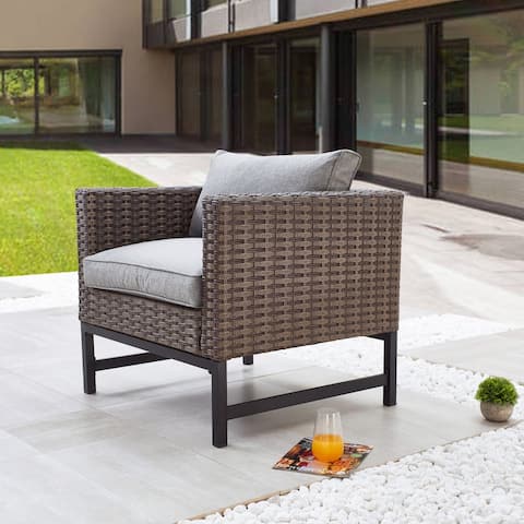 Patio Festival Right-Angle Col. Outdoor Armrest Chair with Cushions