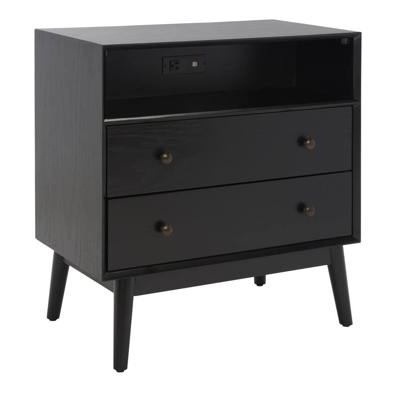 SAFAVIEH Anie 2-Drawer 1-Shelf Chest with USB Charging Port