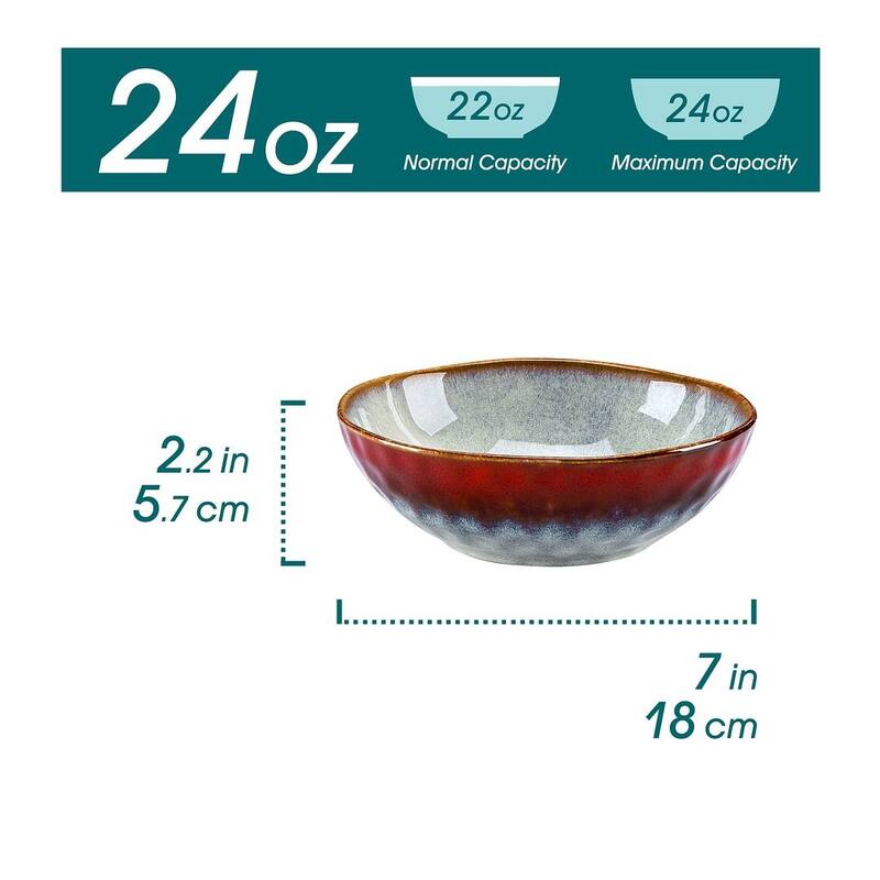 vancasso Starry Stoneware 4-Piece 24 Oz Cereal Bowl - round