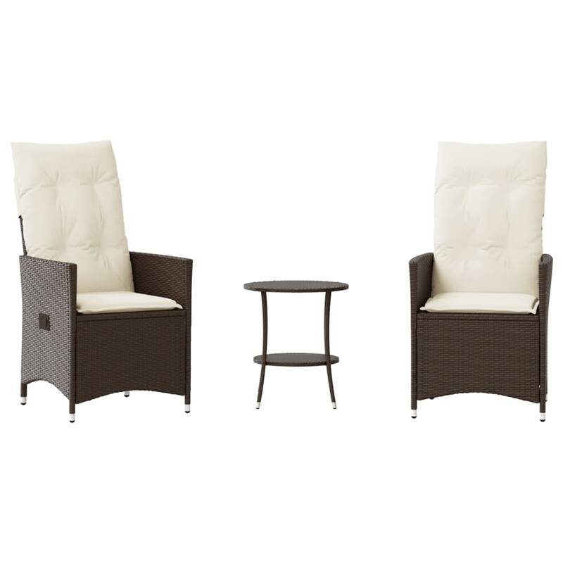 vidaXL Bistro Set Beige/Black/Brown/Grey - 23.2 x 22.0 x 36.2