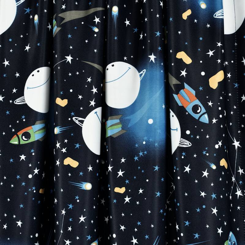 Lush Decor Universe Room Darkening Window Curtain Panel Pair
