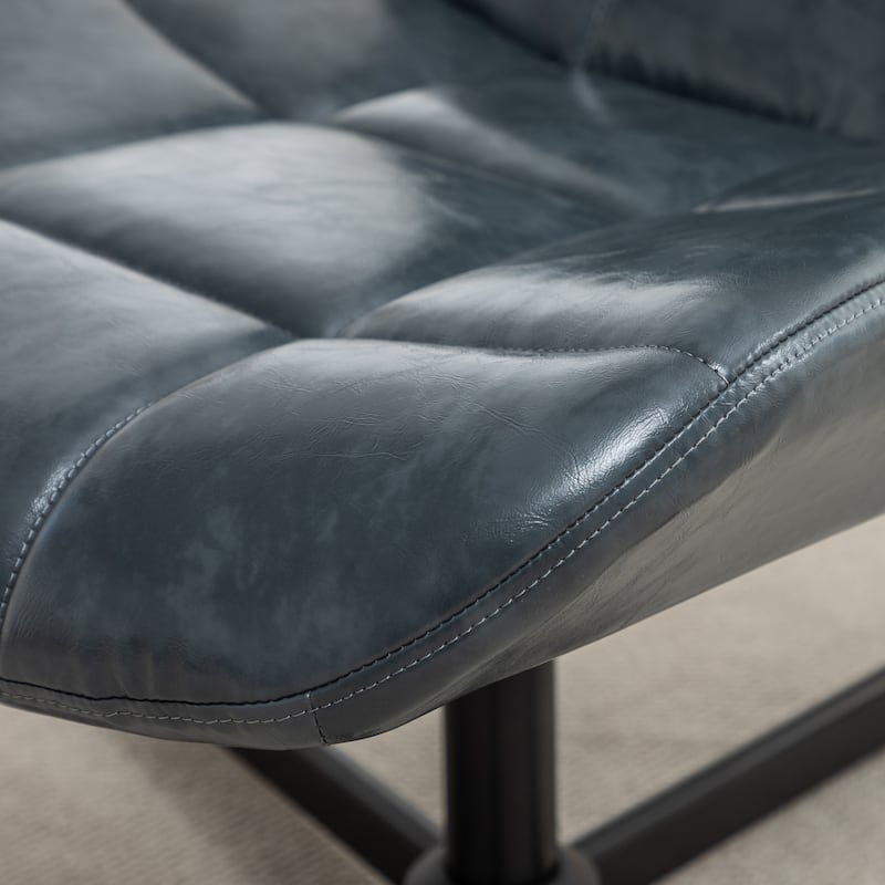 Faux Leather Tufted Swivel Accent Chair, Adjustable Height