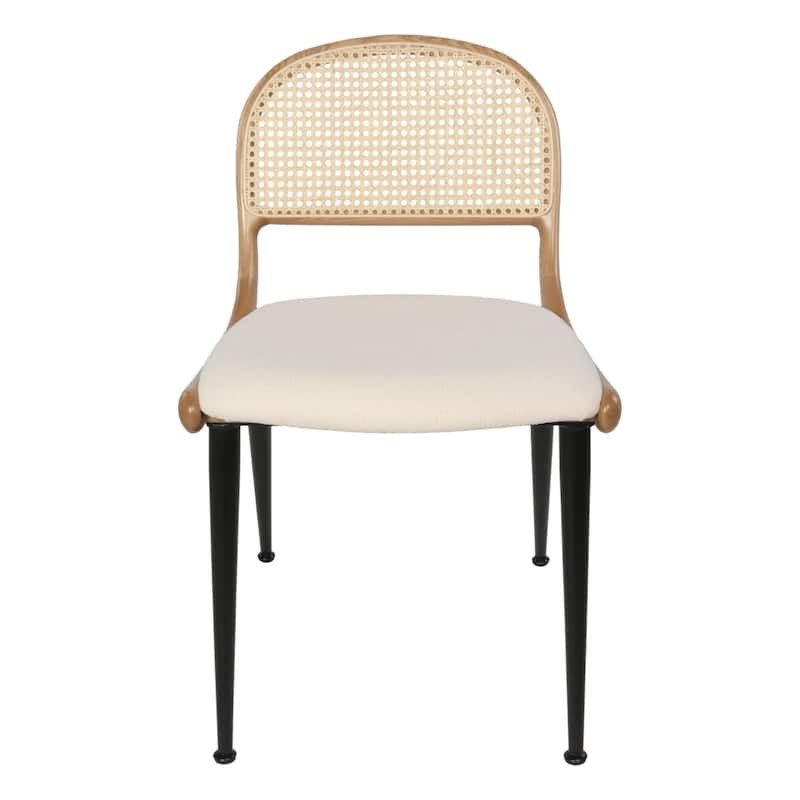 Breuer Chair Company Giola Dining Side Chair w/ Padded Seat Ash Wood Cane Back & Steel Legs (Variations; Made in Italy)