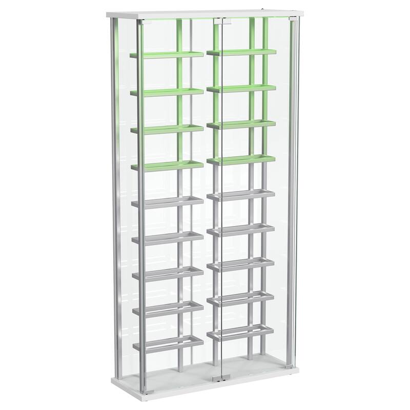 Montara Tempered Glass Wine Storage Display Curio Cabinet With Led Lighting Chrome