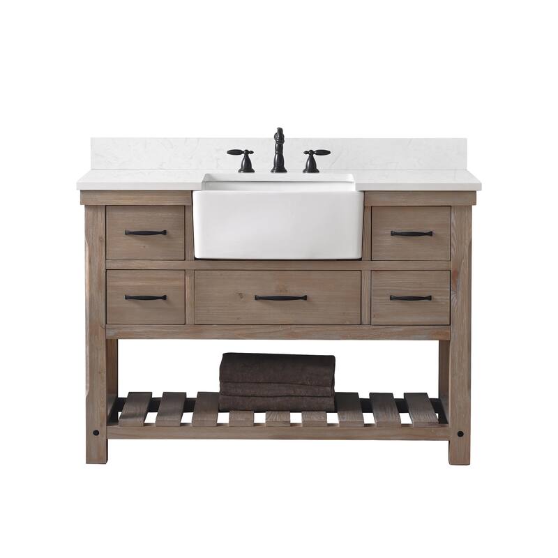 Sudio Design Bathroom Vanity Wesley Weathered Collection. - 48" Single Sink - Weathered Natural