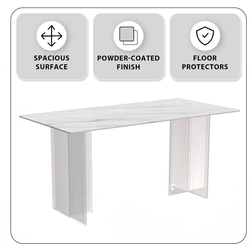 Kova Rectangular Dining Table with Sintered Stone/Glass Top