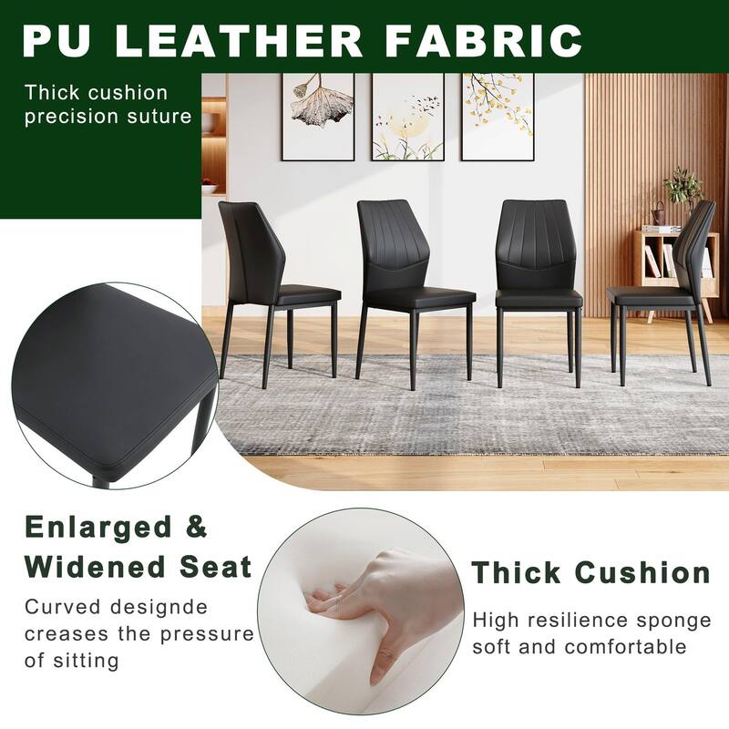 Table and chair set.Modern glass round table: X-shaped black metal bracket. Paired with 4 Dining Chairs