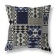 preview thumbnail 1 of 3, Grey And Blue Patched Perfection Indoor/Outdoor Throw Pillow Zipper