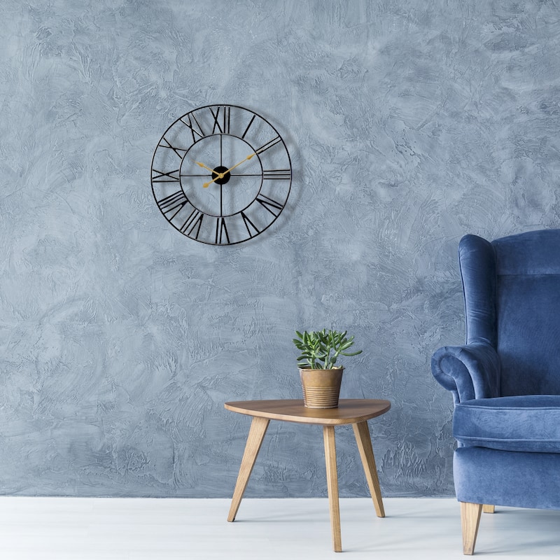 Sorbus Large 12 inch Decorative Round Analog Wall Clock Battery Operated With Roman Numeral