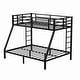 preview thumbnail 6 of 7, Black Twin XL over Queen Size Metal Bunk Bed with Fence & Space-Saving Design