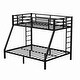 preview thumbnail 6 of 7, Twin XL over Queen Metal Bunk Bed with 2 Side Ladders and Full-Length Guardrail
