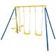preview thumbnail 4 of 9, Metal Swing Set for Backyard with 2 Swing Seats and 2 Glider Seats-Blue - Multi