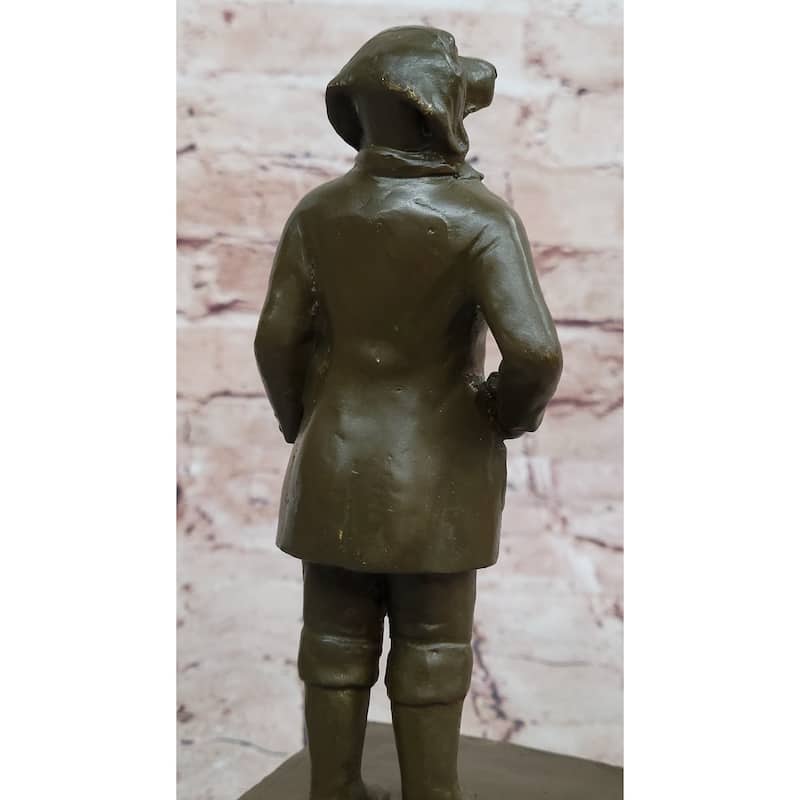 Anthropomorphic Imitative Dog Bronze Sculpture On Book - Whimsical Scholarly Animal Art