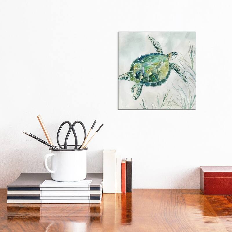 iCanvas "Seaglass Turtle I" by Carol Robinson Canvas Print - 12x12x0.75