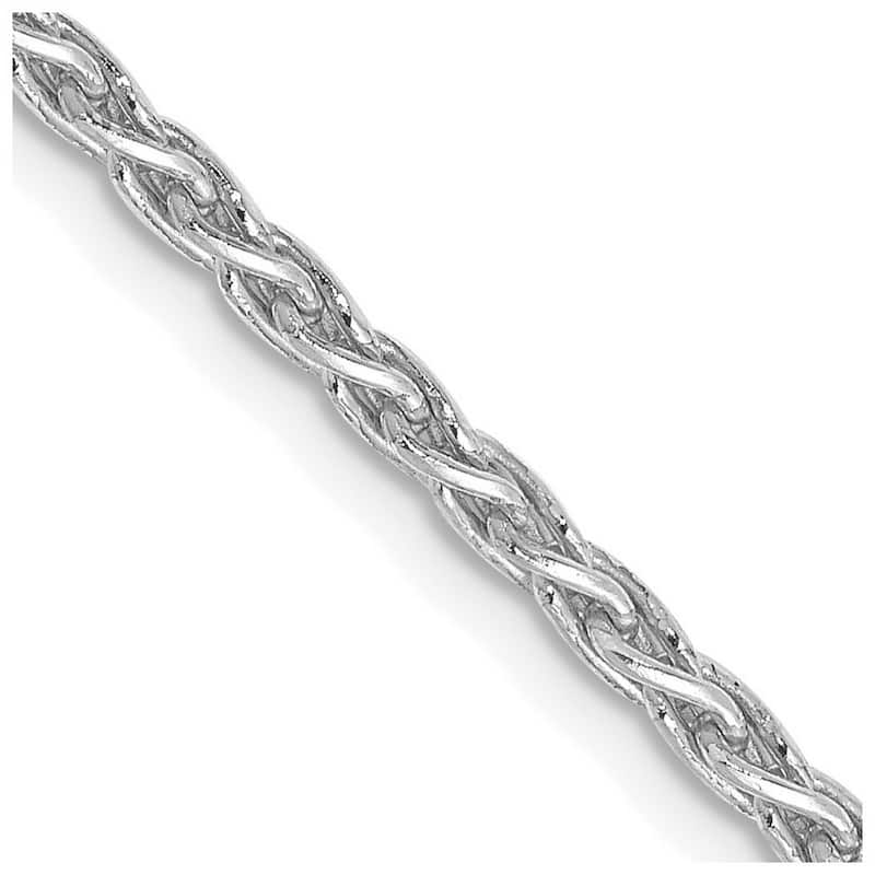 Curata 14k White Gold Solid Polished 2.25mm Round Wheat Chain Bracelet Lobster Claw