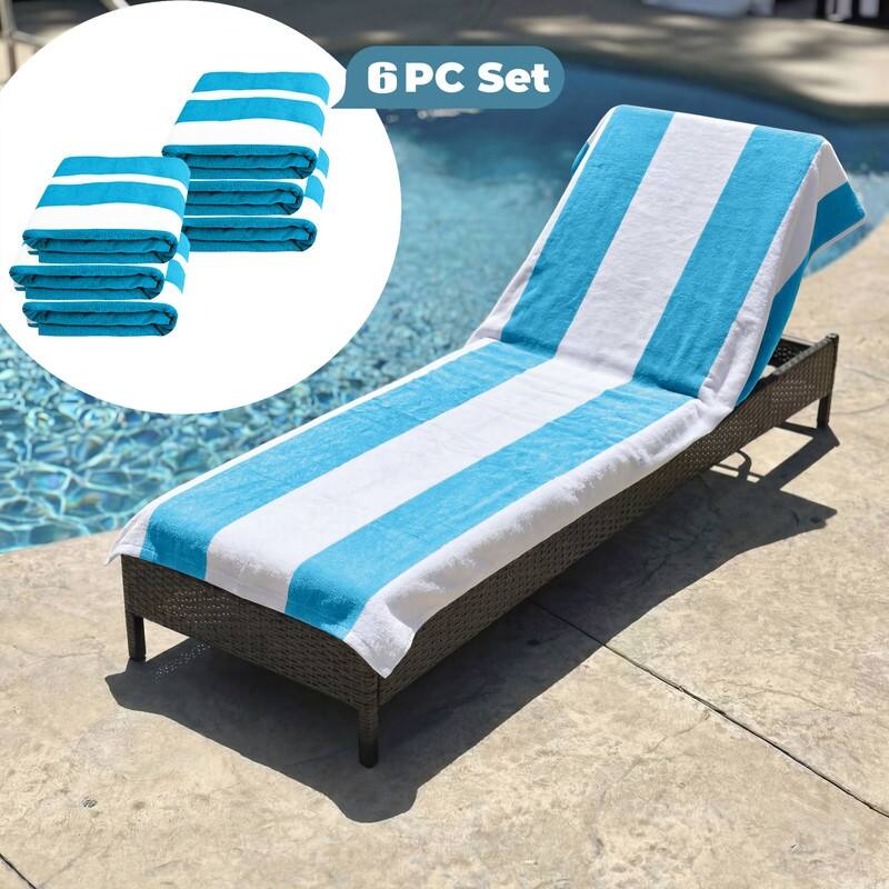 Superior Cabana Cotton Towel/ Chaise Lounge Chair Cover