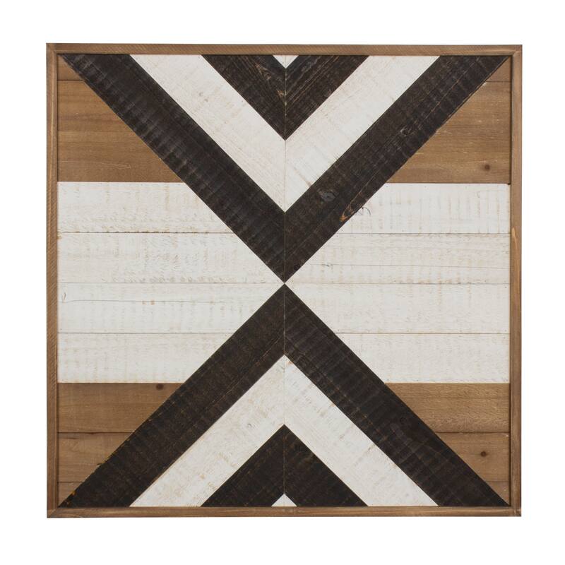 Kate and Laurel Baralt Shiplap Rustic Wood Plank Art - 24 x 24