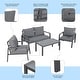 preview thumbnail 5 of 19, Outdoor 4-piece Cushioned Aluminum Conversation Set
