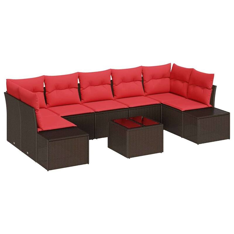 vidaXL 8 Piece Garden Sofa Set with Cushions - 113.8×60.6×27.2