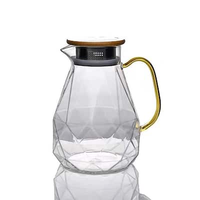 STP Goods 2.1Qt Borosilicate Glass Pitcher w/Bamboo Lid - 2.1 Qt