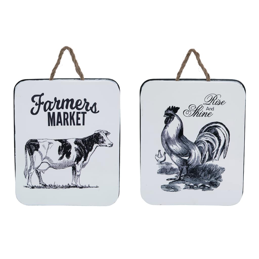 Transpac Metal Hanging Tray Decor Set of 2 Spring Home Decorations