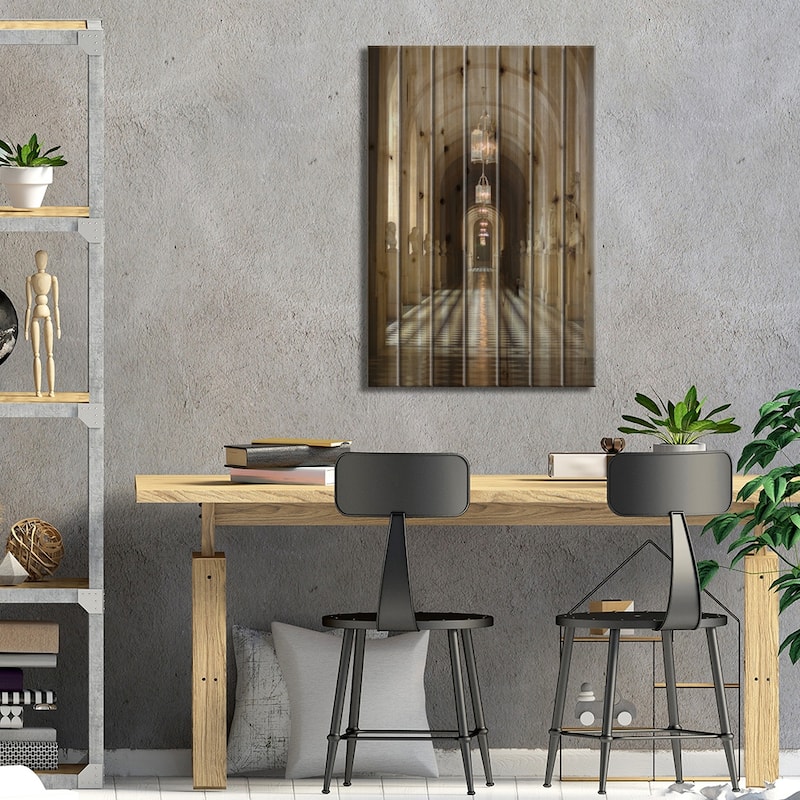 Hallway Of Statues, Palace Of Versailles, Ile-de-France, France Print On Wood by Lisa S. Engelbrecht - Multi-Color