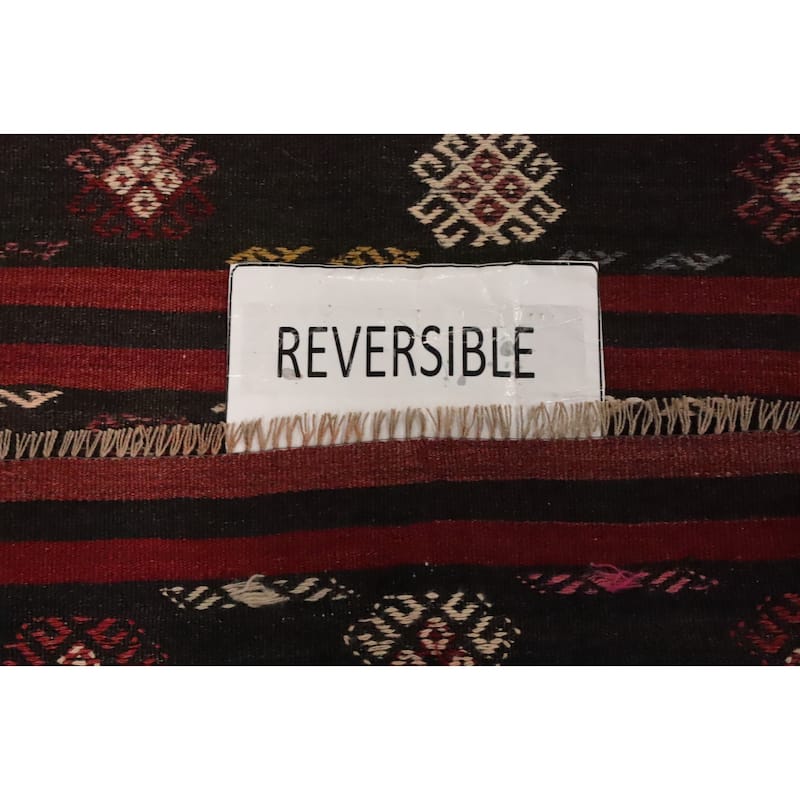 Hand Woven Oriental 100% Wool Carpet Southwestern Tribal Red Kilim Area Rug - 9' 9'' X 5' 11''
