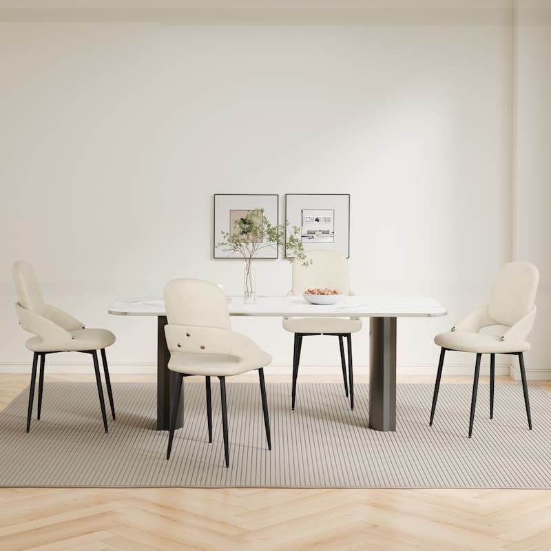 Modern PU Leather Dining Chairs - Ergonomic Comfort, Easy Assembly, Water & Stain Resistant, Set of 2/4/6