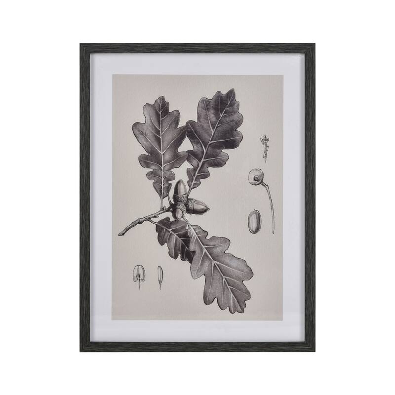 Elk Home Oak Botanic Black Fabric 18 Inch Wide Wall Art