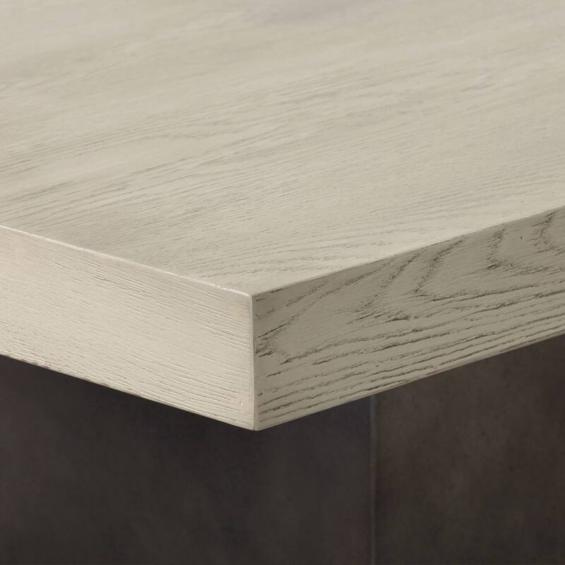 HomeRoots 24" Gray And Brown Concrete And Solid Wood Coffee Table - 24